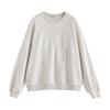 Women's Loose-Fit Fleece-Lined Sweatshirt with Lace Bowknot