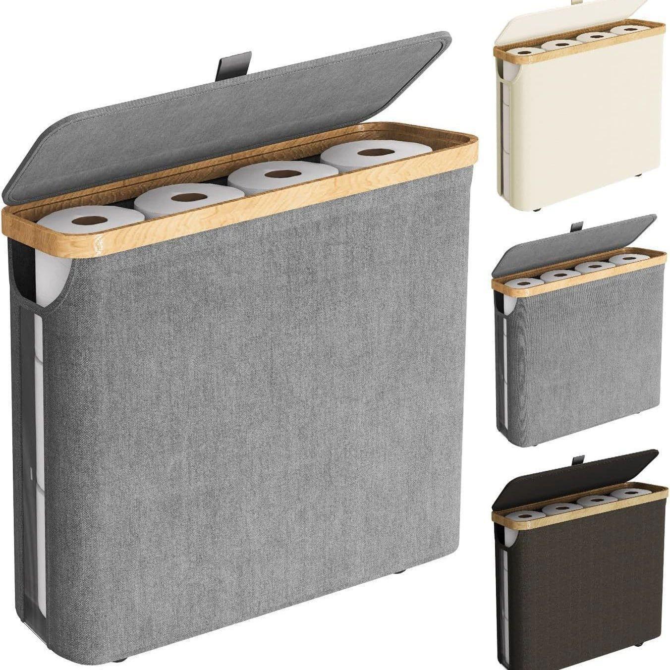 Foldable Oxford Cloth Laundry Basket with Lid and Removable Bag