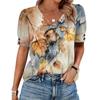 Womens Tops Short Sleeve Shirts Buttons V Neck  Fashion Outfits  Blouses  Casual