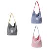 Large Capacity Fashionable Tote Bag For Women 2024 Street Style Trendy Grid Pattern Shoulder Bag
