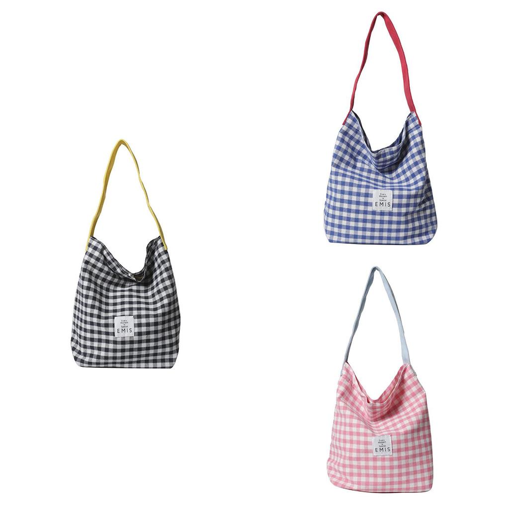 Large Capacity Fashionable Tote Bag For Women 2024 Street Style Trendy Grid Pattern Shoulder Bag