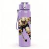 1PC Ice Hockey Athlete Cartoon Print 750ml Color Plastic Sports Water Bottle Leakproof Flip Straw Lid Suitable for Sports Office Home Use