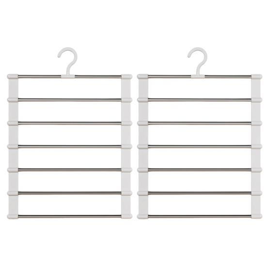 2/3Pcs Trouser Hangers with Rotatable Hooks Space-saving Foldable Design Multipurpose Skirts Scarves Storage