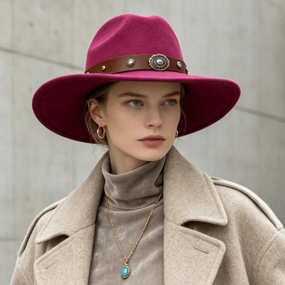 Ethnic Style Jazz Hat Solid Color Vintage Cowgirl Hat Fashion Western Cowboy Hat for Men And Women