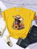 Cartoons Women TShirts Cowboy Riding Boots Sunflowers Printed Tees ONeck Comfortable Soft Short Sleeve Summer Female Clothes