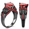 Goth Rings for Women Skeleton Punk Skull Ring Devil Wings Men's Jewelry Vintage Gothic Accessories Halloween Party