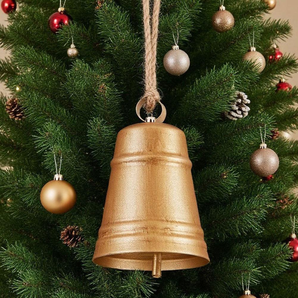 Multifunction Retro Bronze Jingle Hemp Rope Bells Christmas Ornaments Gift Wrap Loud Sound DIY Holiday Crafts Ornament