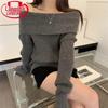 Maglione da Donna Langsha a Maniche Lunghe in Maglia Scollo a Barca