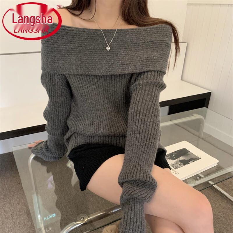 Maglione da Donna Langsha a Maniche Lunghe in Maglia Scollo a Barca