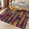 Bohemian Patchwork Printed Polyester Chair Mat, Non-Slip Water Absorbent Floor Rug, Large Area  Crystal Velvet for Home