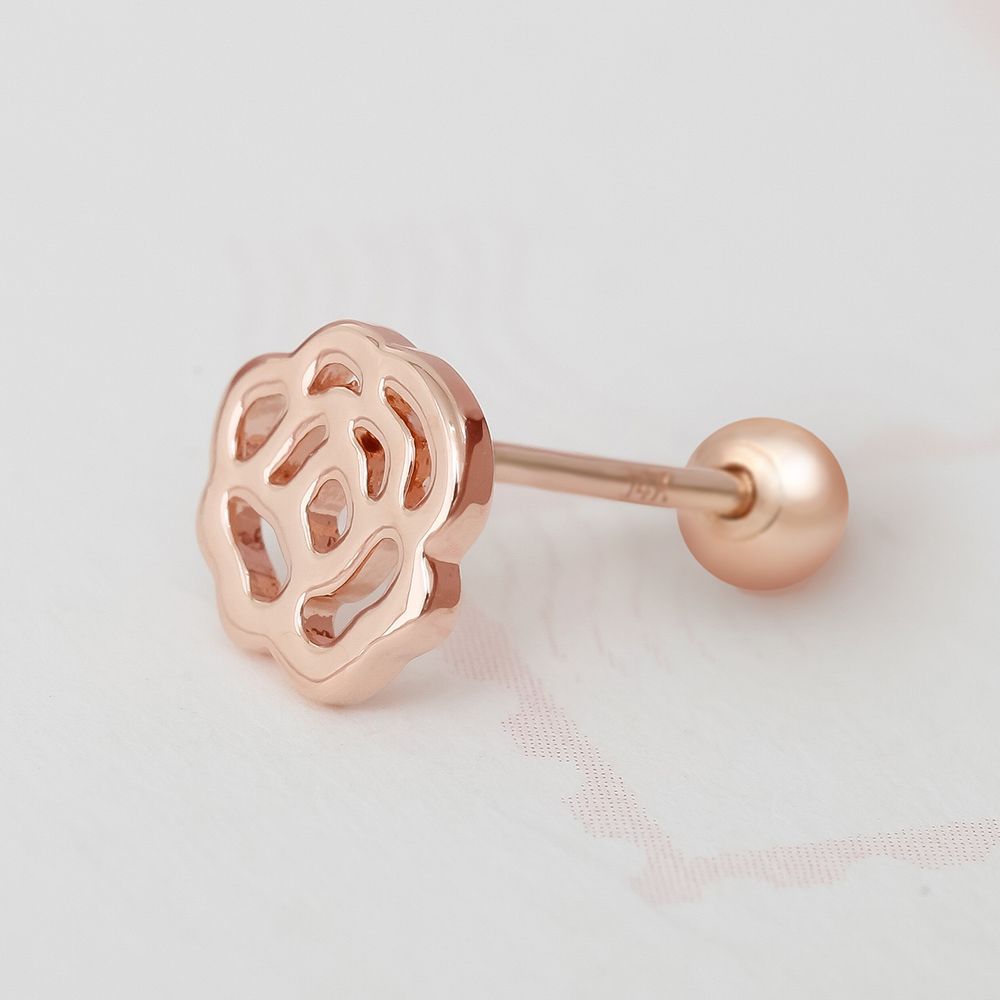 

Piercing Flower Rose 14K Gold Needle Rose Gold Rose