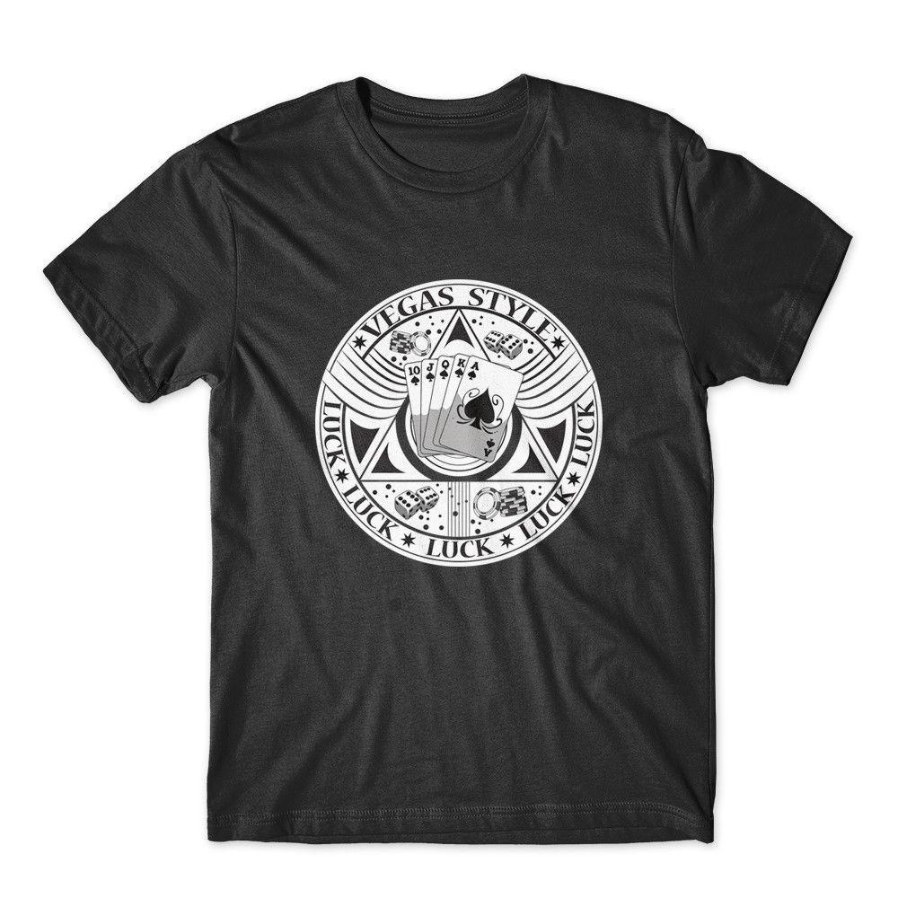 Vegas Style T-Shirt. Las Vegas Lucky Cards Design 100% Cotton Premium Tee New