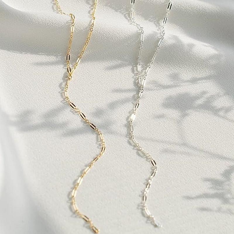 Fashion Geometric Y-shaped Sweater Chain for Women, Cold Wind Double Lip Chain Fringed Necklace