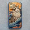 Sea Waves And Cat Phone Case For Iphone 7 8 Plus SE2 15 16 Plus 13 12 Mini X XR XS 15 11 12 13 14 Pro Max Shockproof Back Cover