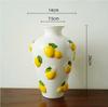 Ceramic Vase Three-dimensional Lemon Relief Sculpture Flower Vase Floral Arrangement Accessories Ceramic Handicrafts Vases
