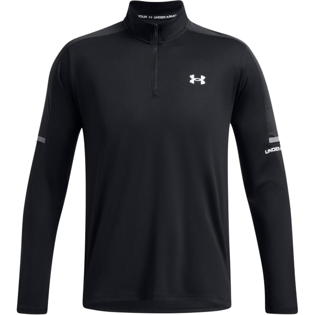 Under Armour Tech Brand Logo 1/4 Zip Training Long Sleeve Hoodie Men Hoodies Black 1385977-002