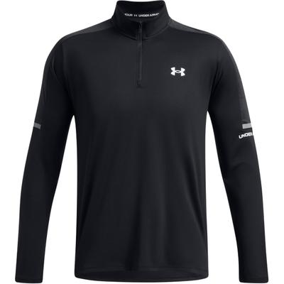 Felpa con cappuccio a maniche lunghe da allenamento con zip 1/4 con logo del marchio tecnologico Uomo felpe Nero 1385977-002