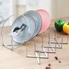 Pot Lid Rack, Retractable Foldable Stainless Steel Lid Holder, Plate Stand, Countertop Tableware Storage Organizer for Cabinets