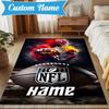 Custom Name Kansas Chiefs Helmet Rug Game Carpet, Floor Mat for Bedroom Living Room Entryway Rug, Home Decor Idea Gift for Christmas birthday