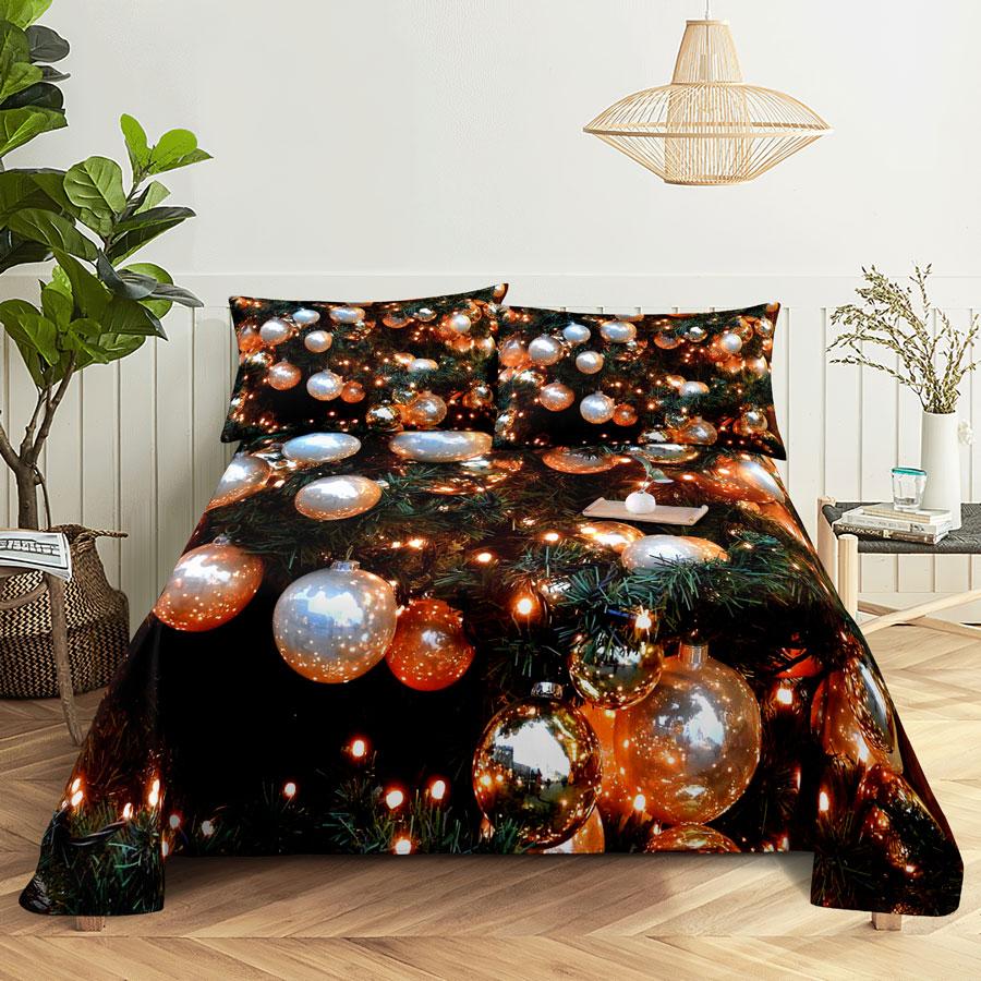 Julesengesett og putevar Sengetøy Laken Dynetrekk King Queen Size for enkeltdobbeltsenger 220x240 Twin Full Tynt Mykt