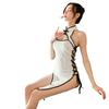 Sex Underwear Women's Straps Seduction Clothing Republic of China Side Split Hollow Cheongsam Vintage Cheongsam Embroidery
