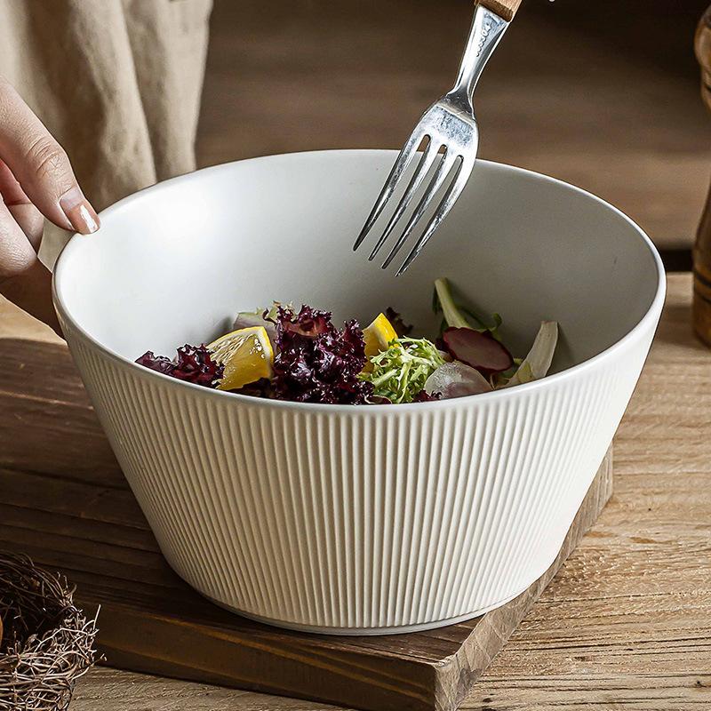 Suwen Serie Vertikales Muster Matt Suppenschale Praktisch Große Nudelschale Mao Xuewang Große Schale Haushalts-Muss-Eingang Gemüseschale