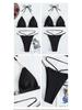 2025 Multicolor Chain Three-Point Bikini: Women's Sexy High-Waist Lace-Up Swimsuit