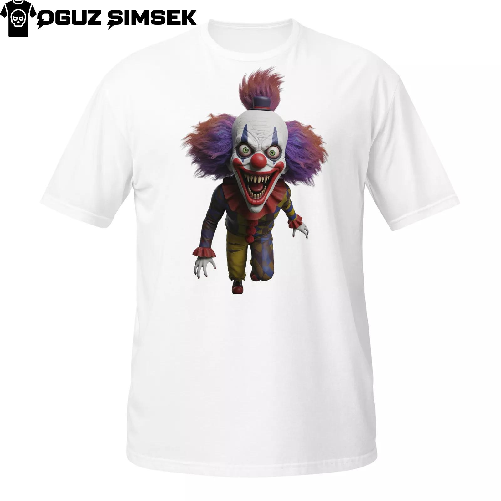 Unisex Softstyle T-Shirt Mens Womens Tees Top Creepy Evil Clown Graphic | S-3XL | Multiple Colors L