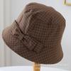 Bucket Hat Bow Tie Plaid Bucket Hat Spring Summer Autumn Windproof Versatile Adult Women's Hat Classic On the New