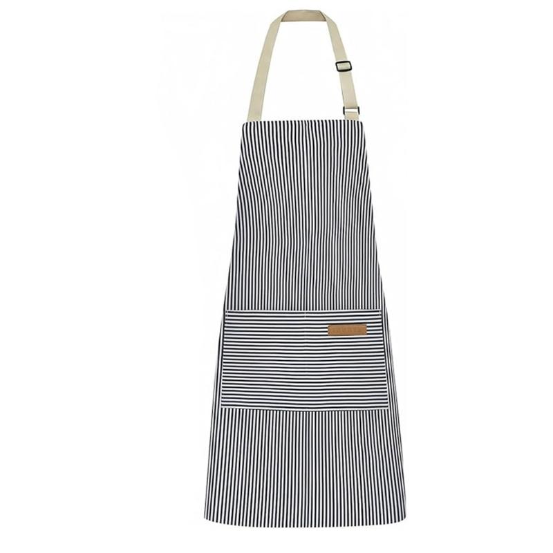 Multipurpose Striped Apron Adjustable Neck Strap and Waist Tie For Outdoor Work Restaurants And Home Cooking Baking Task