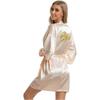 Satin Kimono Wedding Robe Bathrobe for Brides and Bridesmaids Women's Robe with Belt V Neck Wedding Robe Pool Party and Pajama PartyZ