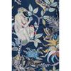Women Cotton Blue Summer Sleepwear Beach Cover Up Monkey Print Long Caftan Dress CKFTN-SCRN-FULL-BUYIT-128