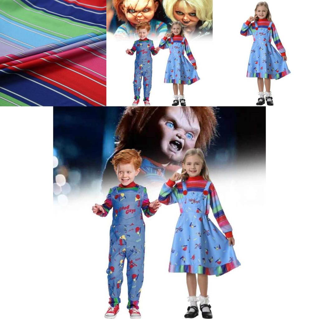 Halloween Chucky Costume For Kids With Polyester Fabric And Spooky Clown Design For Stage Performance