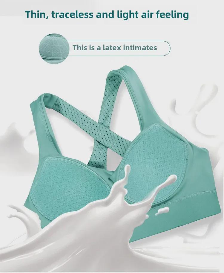 Women's Shockproof Nude Sports Bra with Back Support & Latex Pads for High-Impact Activities, Running, & Yoga