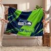 Seattle Seahawks Flannel Blanket, Custom Name Text Personalized Soft Throw Blanket Home Decor Gift