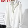 Women's White Non-Iron Wrinkle-Free Shirt Jacket - Plus Size, Loose Fit, Simple Commute Style for Spring and Autumn 2026