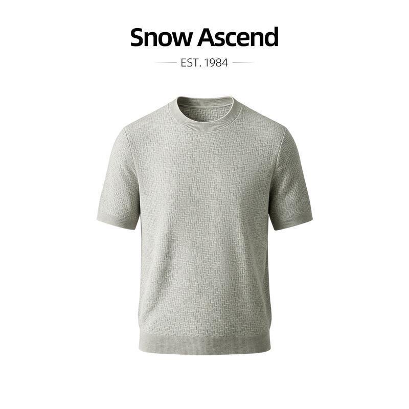 Snow Ascend Herre Luksus Cashmere-Blanding Strikket Rundhalset T-shirt