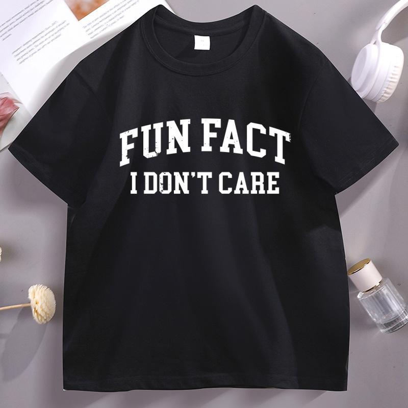 

Fun Fact I Don t Care T Shirt Funny Men Women Cotton Short Sleeve T-shirt Fun Fact Tee Soft Breathable Loose Tee Shirt S разноцветный