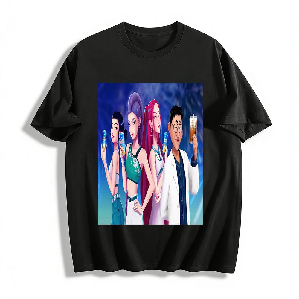 

Chinese Style Virtual Girl Group & TCM IP Co-branded Printed T-shirt Trendy Cultural Collision Casual Top Pure cotton T-shirt XXS