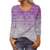 Women's New Button-Down Fashion Print Long Sleeves T-Shirt Slim Top Casual Tops