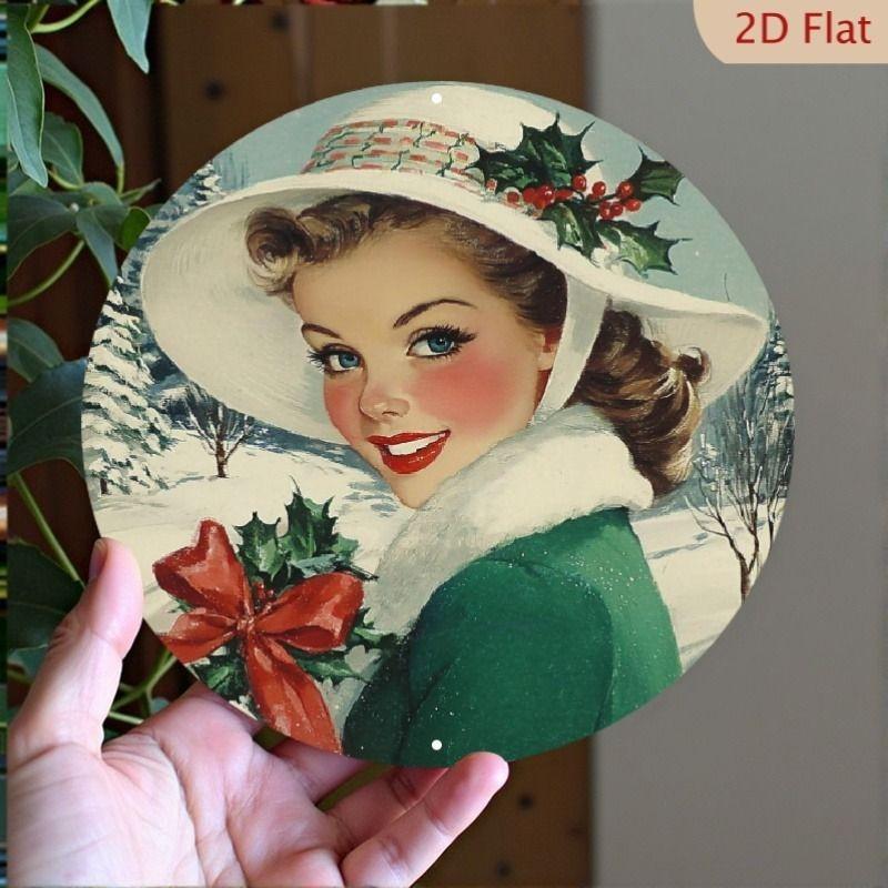 2D Flat Hanging Decorative Metal Sign Hand Painted Art