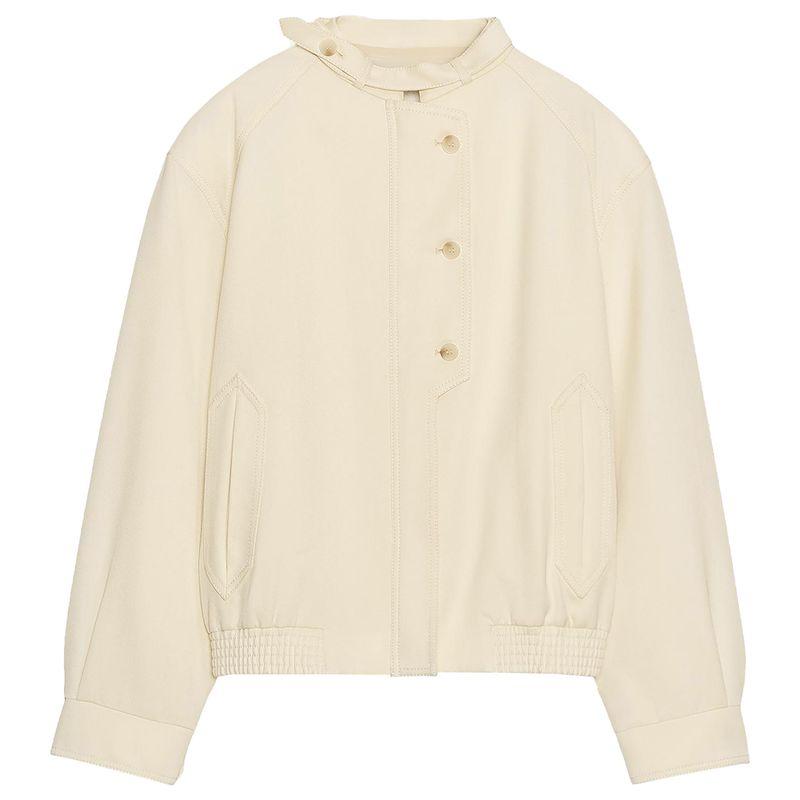 Zaprha 2025 Autumn New Small Turtleneck Solid Texture Button Long Sleeve Casual All-matching Outerwear 8114823