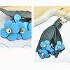 Bag Pendant Imitation Leather Flower Design Handbag Ornament with Metal Buckle Scratch-Resistant Floral Keychain Commuter Bag Accessory