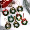 Christmas Decoration Festive Mini Christmas Wreath with Bow Bell Artificial Greenery Decoration for Tree Door Wall Holiday Home