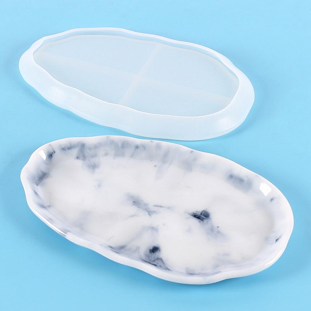 Silicone Irregular Oval Tray Mold Soft Transparent Tray Mold New Jewelry Holder Mold Storage Tray