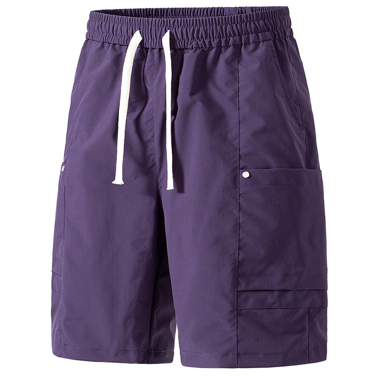 

Men s Shorts Running Sports Loose Beach Pants XXL фіолетовий