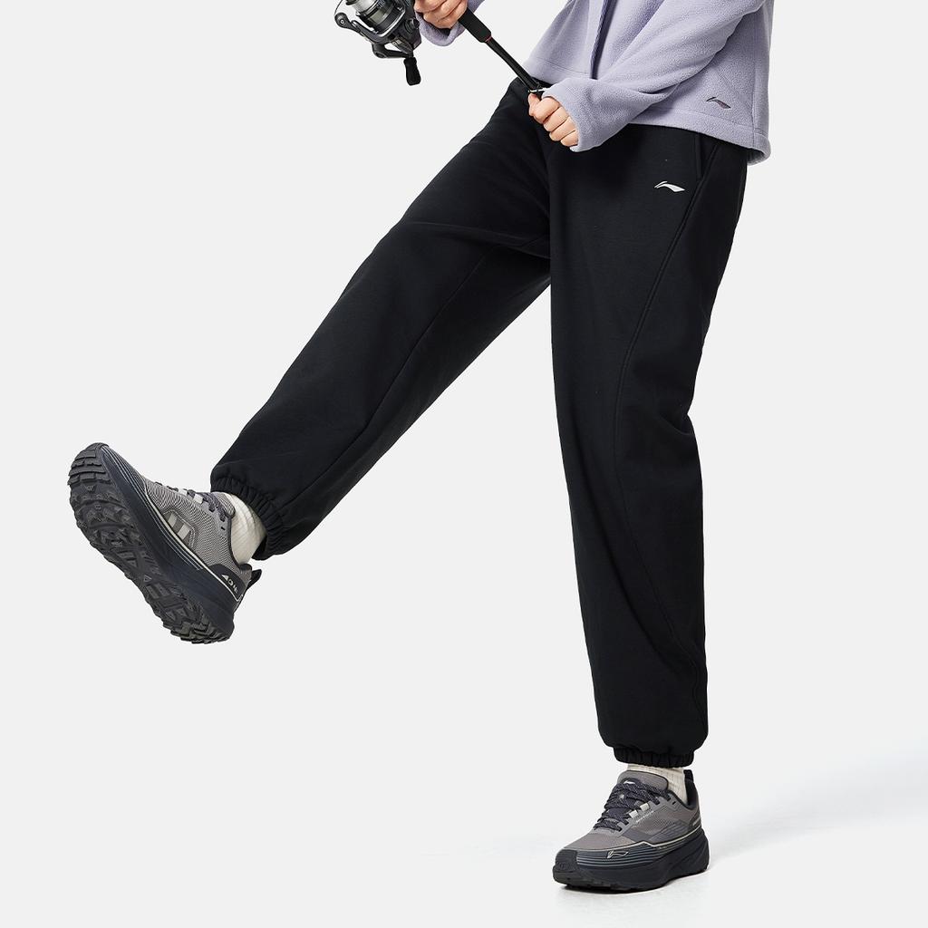 Li Ning Fitness Series Antibakteriell Antistatisch Logo-Print Dick Gestrickte Sporthose Damenhose AKLVC22-7