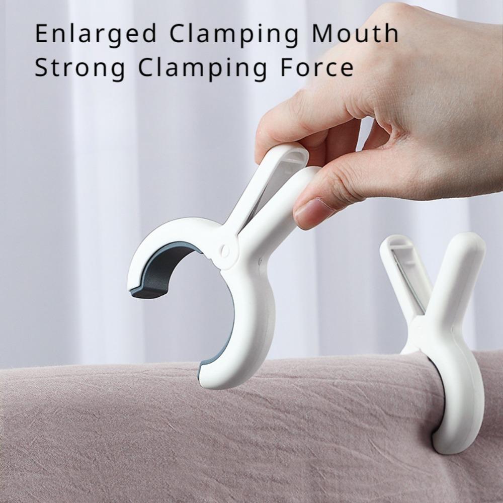 Alfileres para secar ropa, clips de plástico resistentes al viento y sin rastro, clips domésticos para fijar edredones, paquete de 3