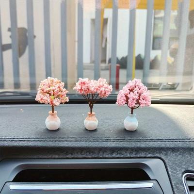 Nouvelle Voiture Mini Décorations d'Arbre Console Centrale Montée Voiture Accessoires Plante Verte Décoration Fleur Simulée Cadeau Mignon Pour Filles