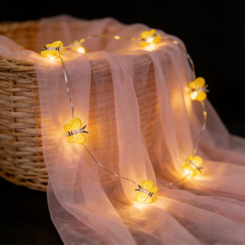 Sunflower LED String Lights: Copper Wire with Bee, Flamingo, and Butterfly Shapes for Festive Decoration